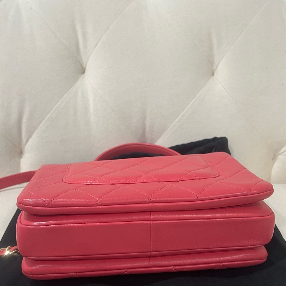 🌸🌸Pink CHANEL Trendy Quilted Top Handle Shoulder Bag in with Gold Hardware - Picture 11 of 15